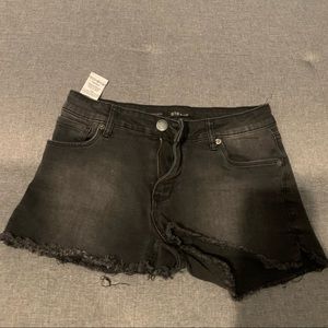 STS Blue faded black denim shorts
